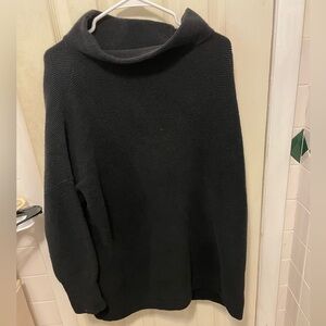 Free People Black Turtleneck Sweater Oversized Knit